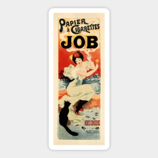 JOB PAPIER CIGARETTES by Georges Meunier Paris 1889 Vintage Art Nouveau Advertisement Sticker